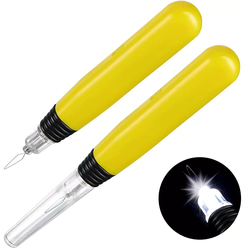 THE THREAD LITE Needle Threader Led Light Sewing Aids Tools Wire Loop DIY