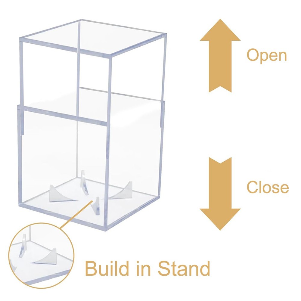 4Pcs Baseball Display Case Acrylic Cube - UV Protected Acrylic Baseball Holder
