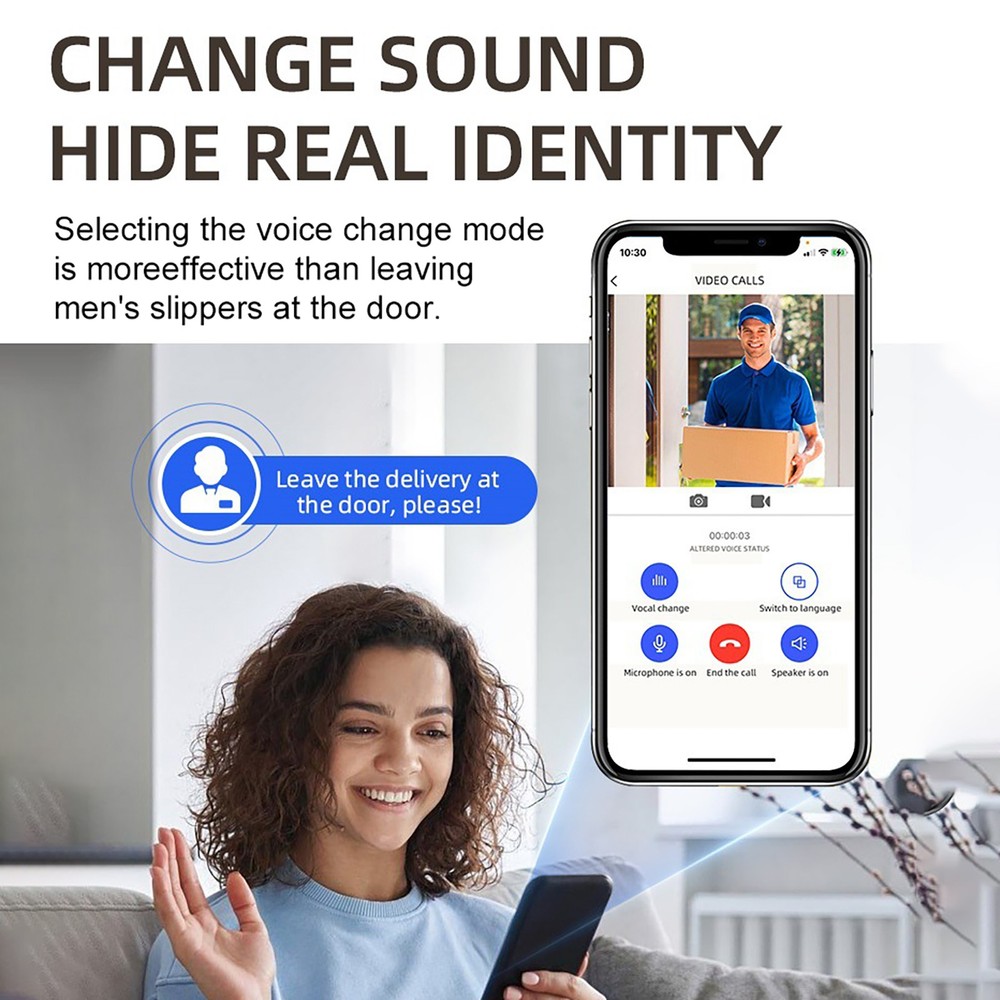 Smart Wireless Solar Video Doorbell WiFi Phone Intercom Camera Door Ring Bell