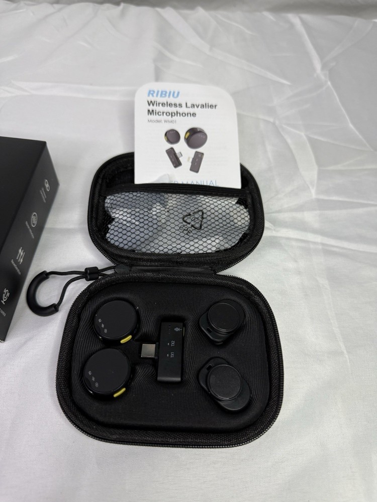 RIBIU Wireless Lavalier Microphone for iPhone/Android/PC Noise Cancellation