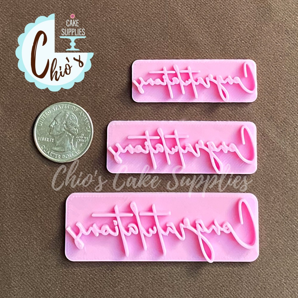 "Congratulations" word Fondant Embosser Stamp, 3 sizes