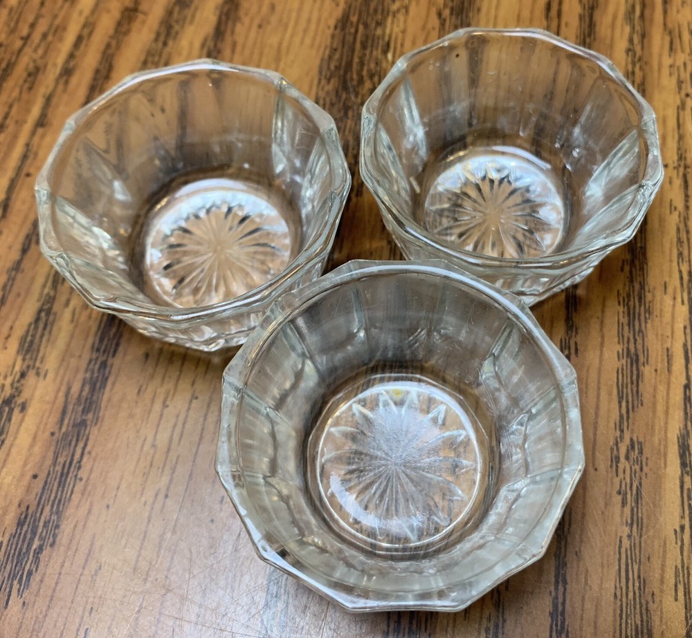 7 Antique Glass Open Table Salts Pressed Glass EAPG