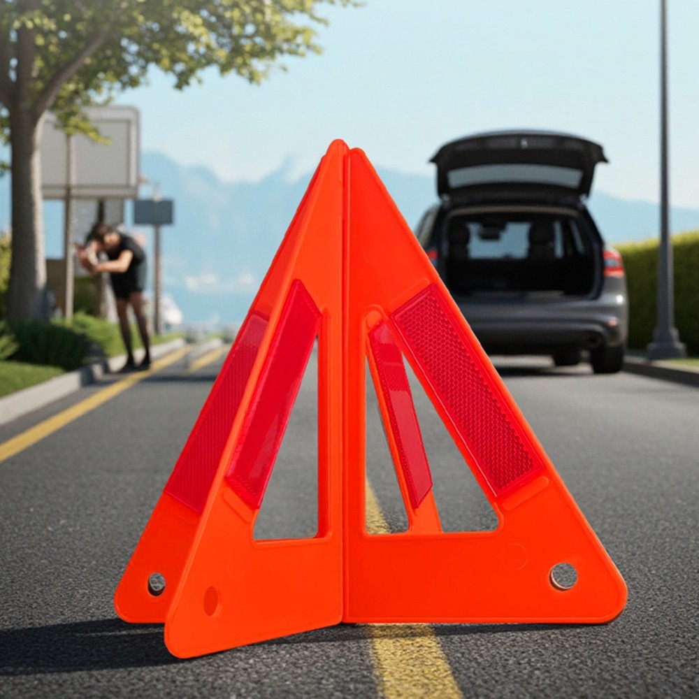 Safety Triangle Reflective Vehicles Warning Symbol Non-Slip Compact