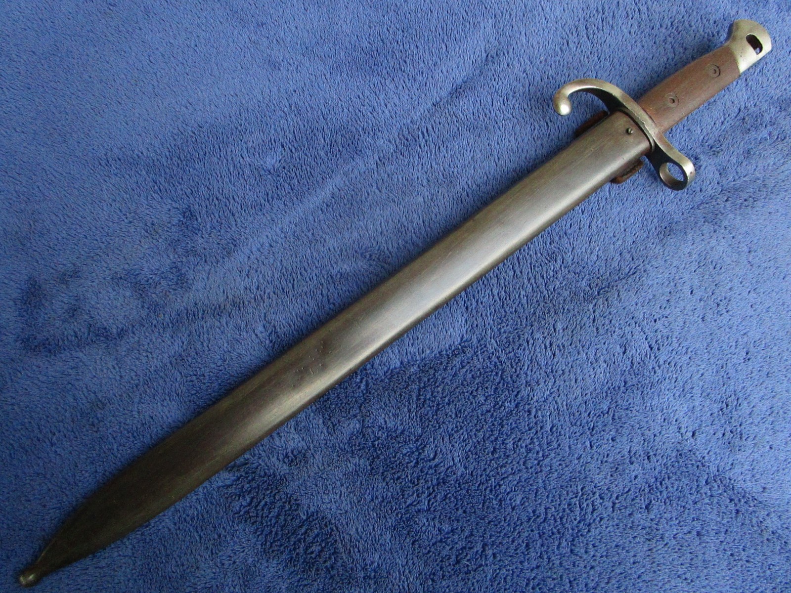 RARE ORIGINAL US MADE M1889 BELGIAN BAYONET AND SCABBARD MAKER HOPKINS AND ALLEN
