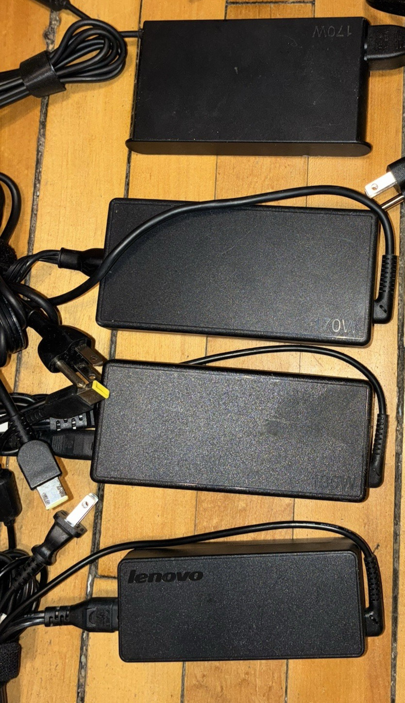 Lenovo 45W 65W 90W + ThinkPad Laptop Adapter Charger Yellow Slim Tip Lot of 38