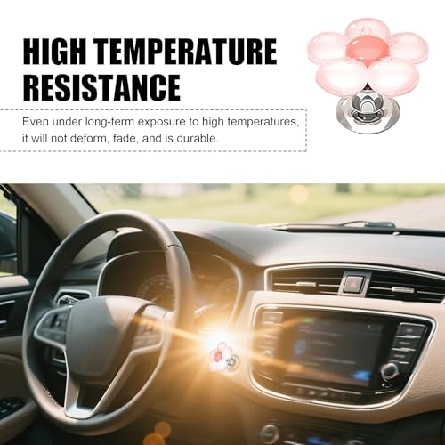 Car Push Start Button Cover, Flower Shape 3D Stereo Engine Quick 1 PC Pink