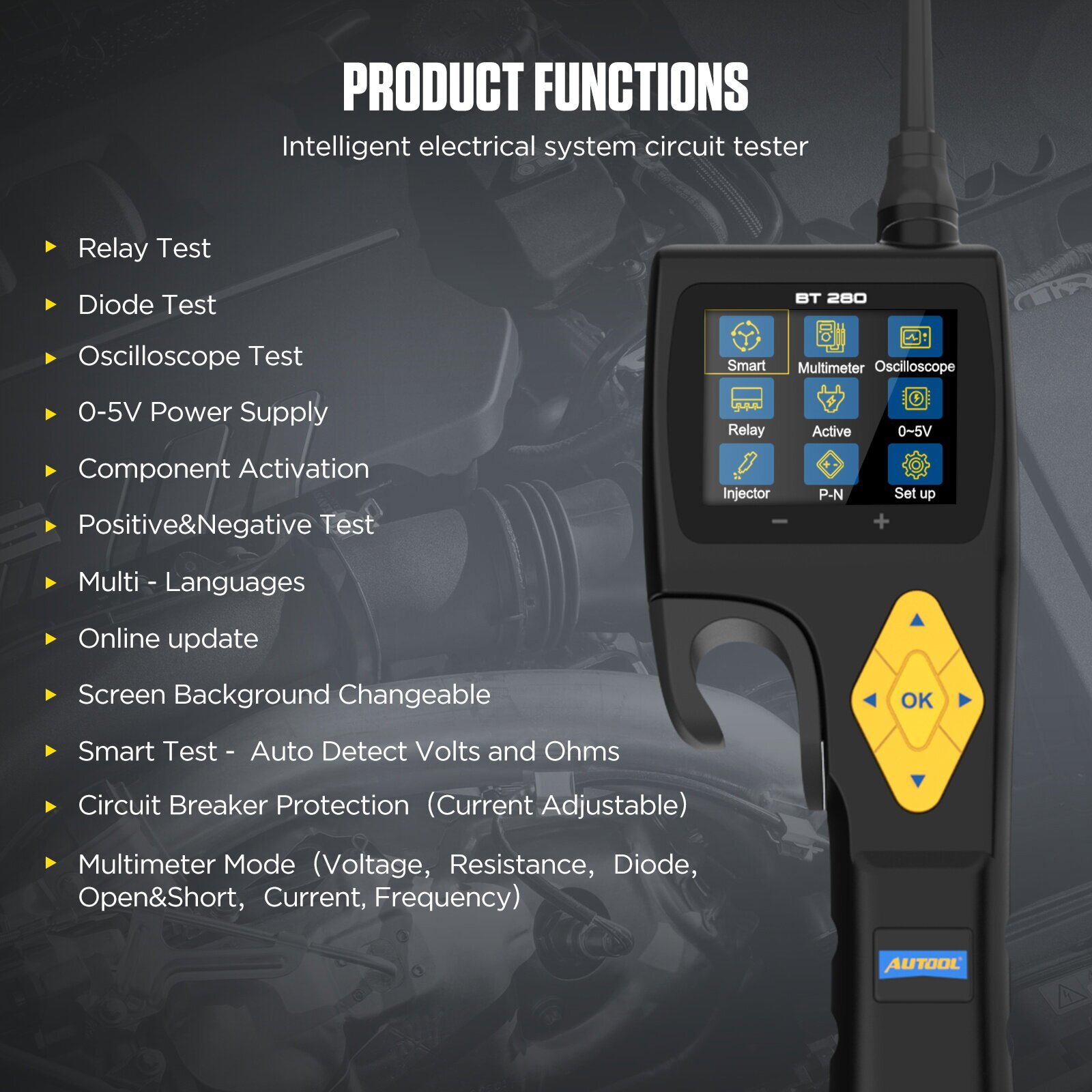 9V-30V Electrical Circuit Tester Probe Diagnostic Multimeter Oscilloscope Test