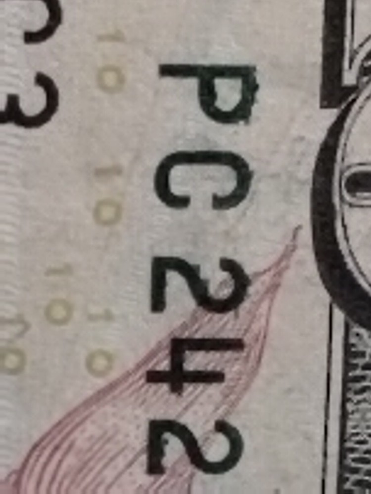 $10 2017A ERROR Over Inked BOTH Serial Numbers & Ink Transfer Reverse (Lot4055)
