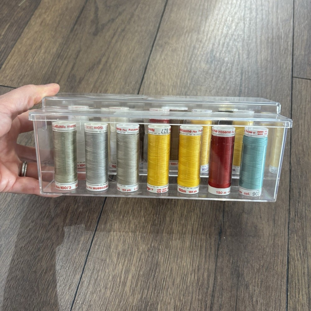 Acrylic Thread Organizer Storage Box with NEW Thread