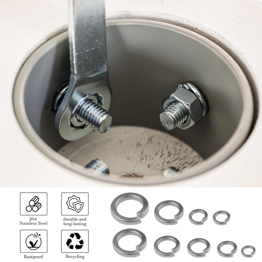 1100 Pcs Spring Lock Washers Assortment Kit Metric Split Spring Lock Washer New