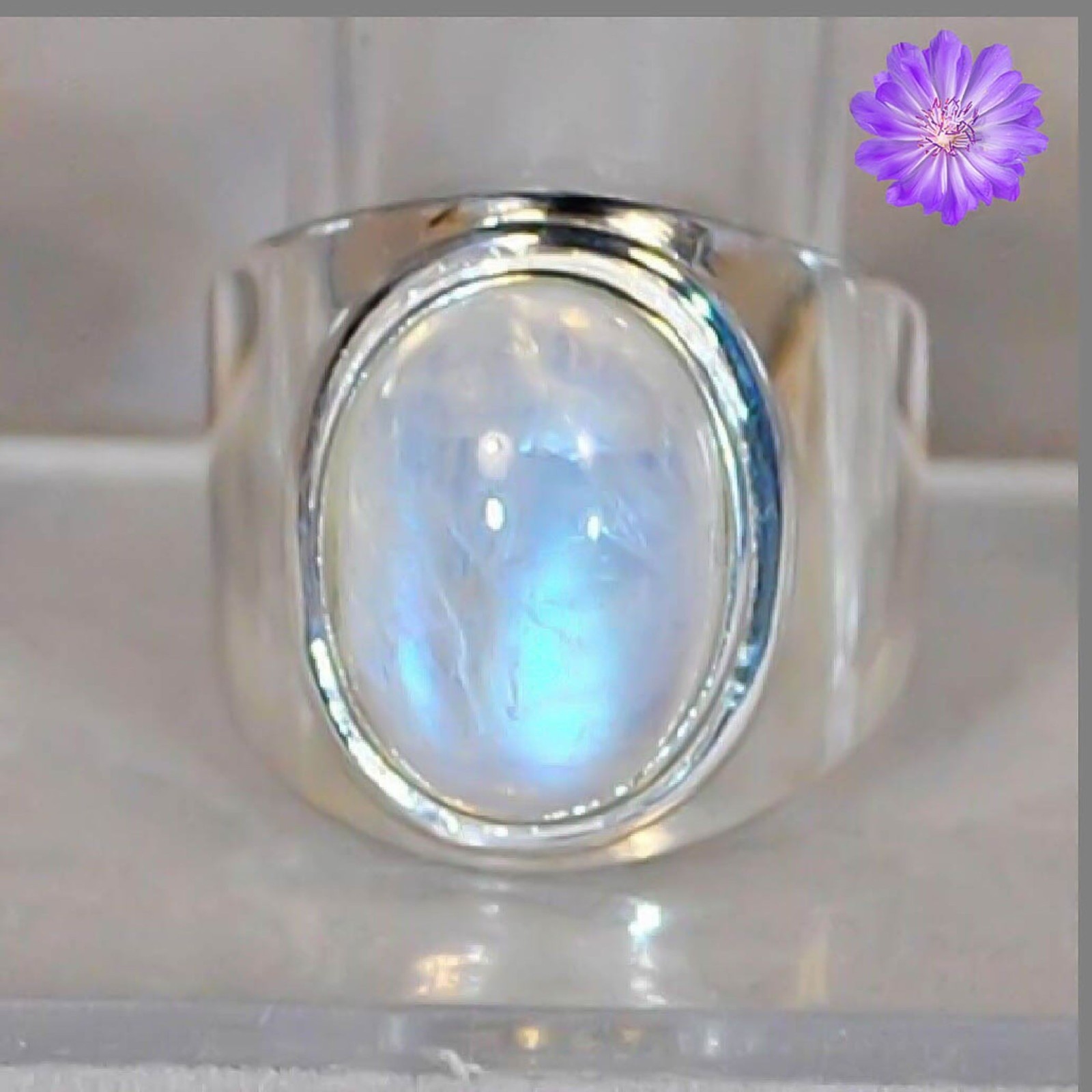 Rainbow Moonstone Gemstone Handmade 925 Sterling Silver Jewelry Ring All Size