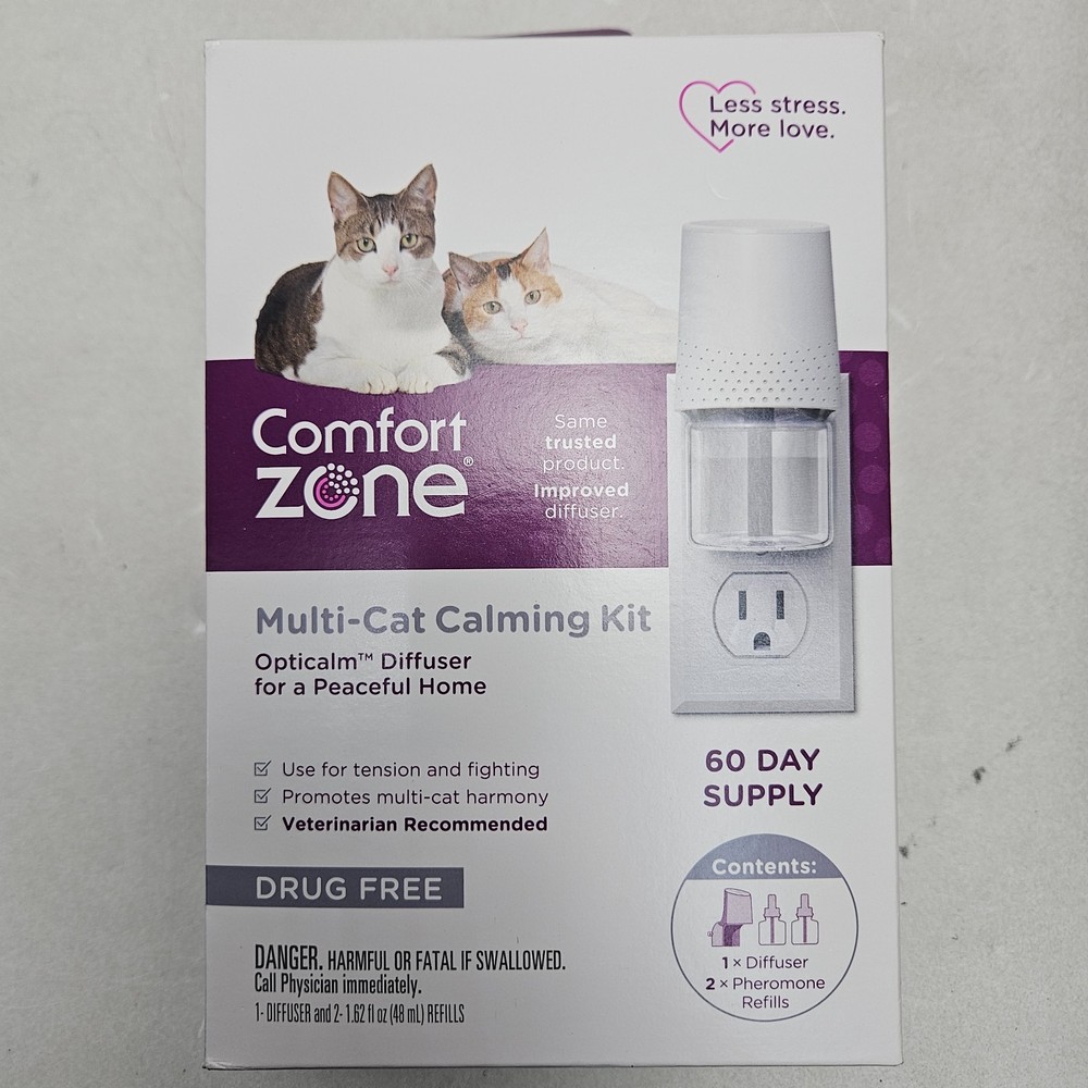 Comfort Zone Cat Calming Opticalm Pheromone Diffuser w/2 Refills Plug in device