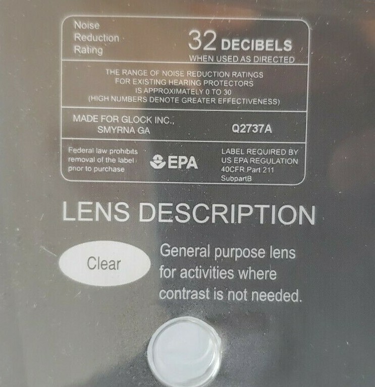 GLOCK Range Kit AP60214 Shooting Glasses, Earplugs, Ear Muffs 25db