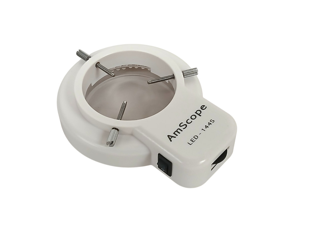 NEW AmScope 144S LED Adjustable Compact Microscope Ring Light + Adapter