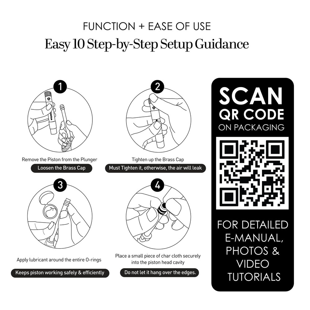 Fire Piston - Ferro Rod - 2 in 1 - Fire Piston Fire Starter Kit - Fire Starte...