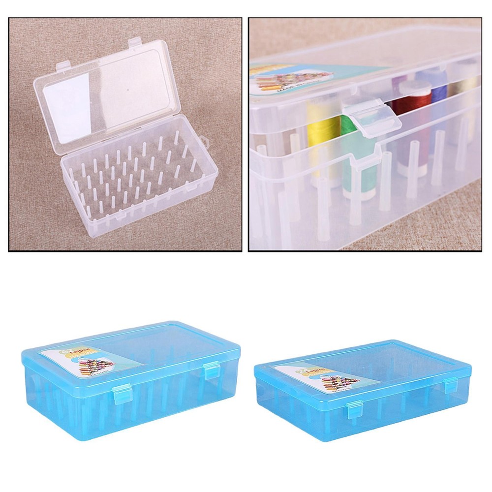 Solid Sewing Thread Storage Box Sew Case Organizer Crafting Sorting Tray
