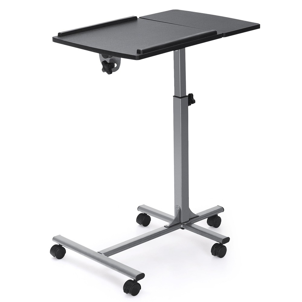 Mobile Laptop Stand on Wheels Height Adjustable Overbed Sofa Side Table