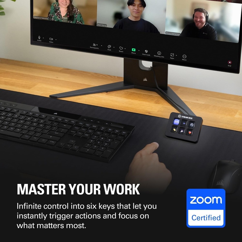 Stream Deck Mini: USB Productivity Booster with 6 Customizable Keys - Black