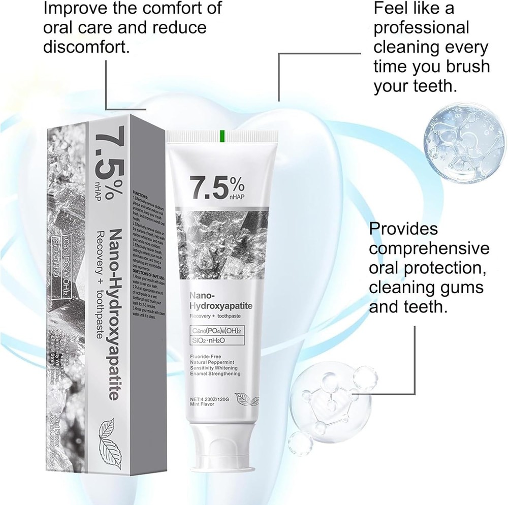 7.5% Hap Nano-Hydroxyapatite Toothpaste Remove Deep Clean For Sensitive Teeth