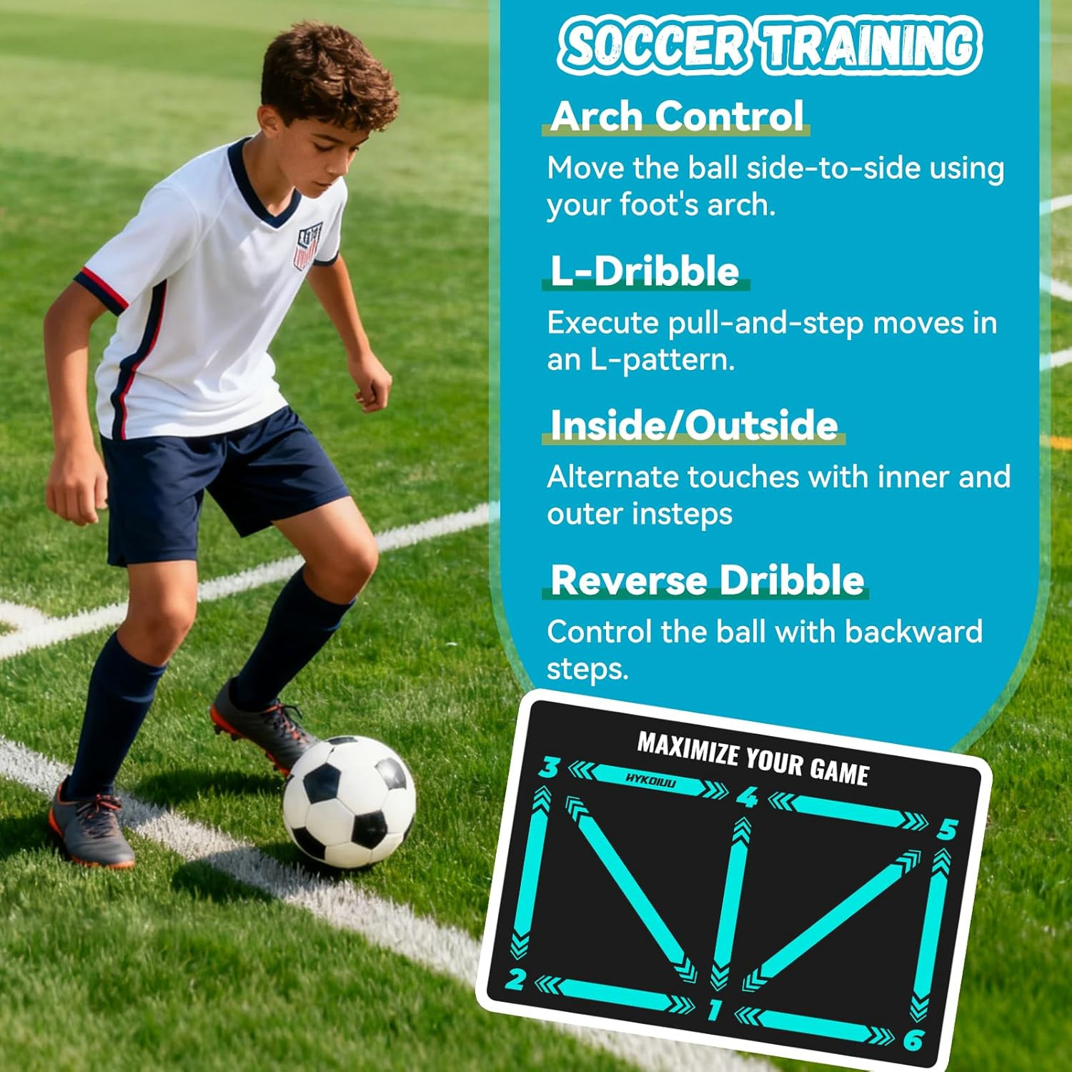 Soccer Training Mat With Instructional Video Improve Strength,Agility And Coordi