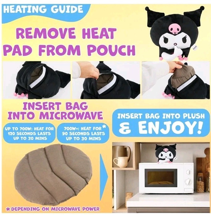 Hello Kitty Kuromi Microwave Heating Pad