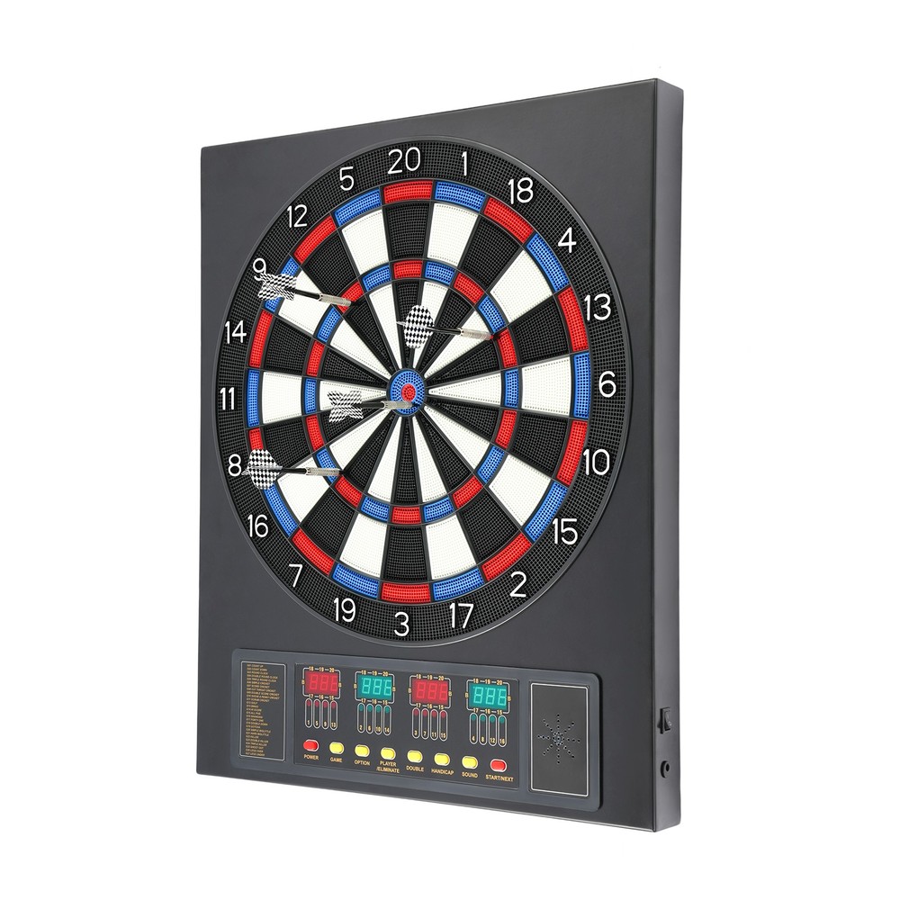 Electronic Scoring Dartboard with 12pcs Soft Darts Set Automatic Scoring Black