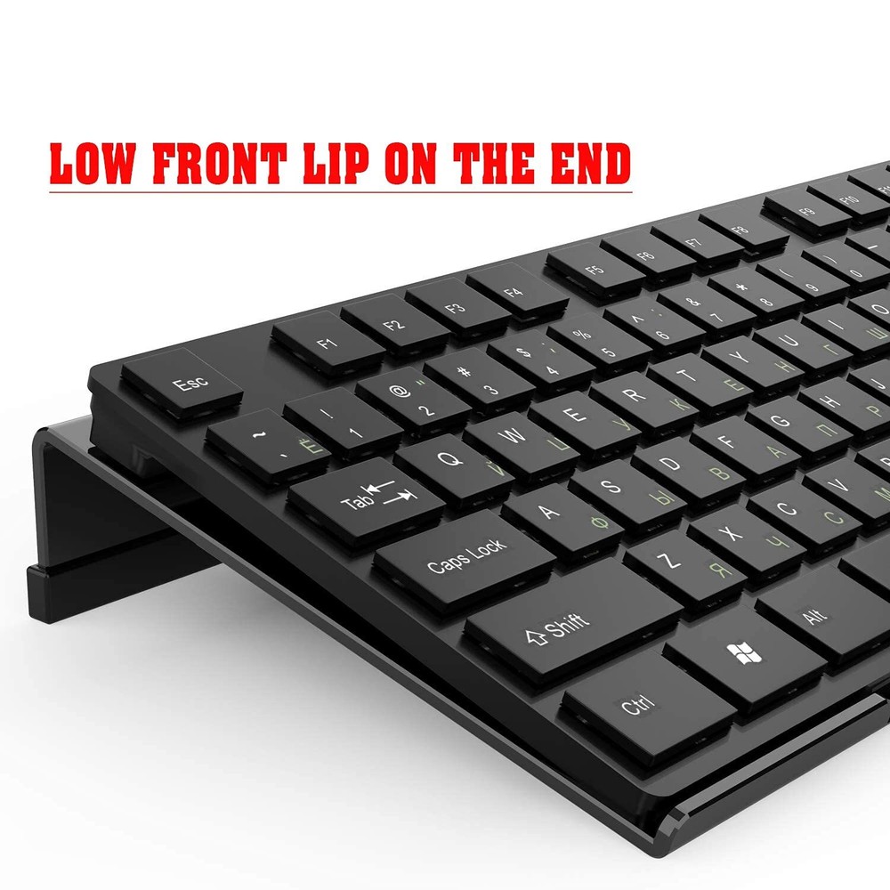 Acrylic Tilted Computer Keyboard Stand Black Ergonomic Typing Non-Slip Case