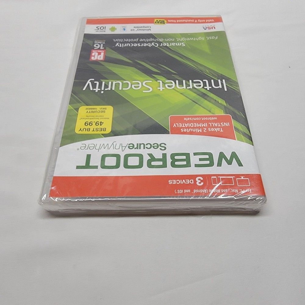 Sealed Webroot Secure Anywhere Internet Security - Full Version for Win & Mac