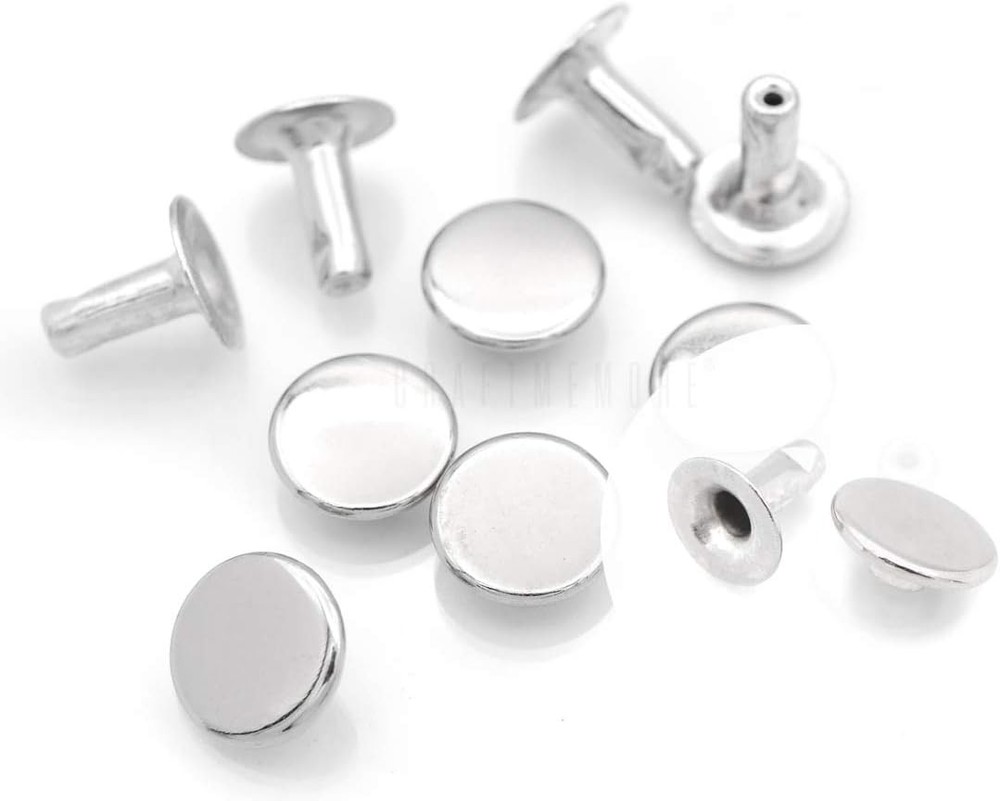 Flat Rivets Metal Single Cap Rivets Stud Round Cap Leather Craft Rivet Fasten...