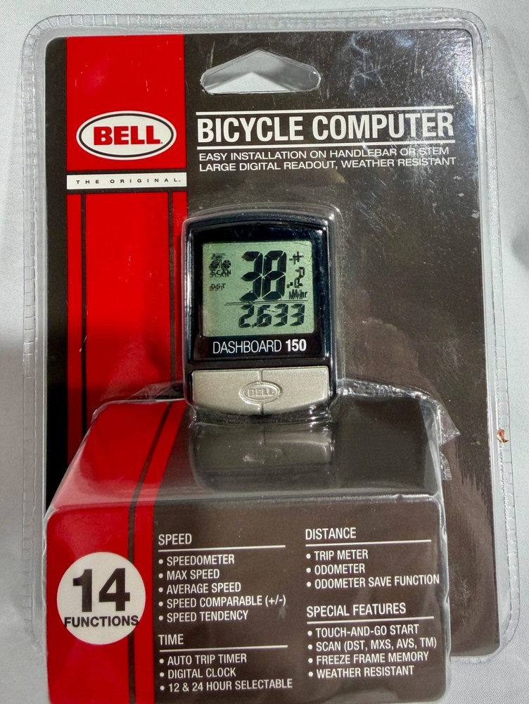 Bell Dashboard Bicycle Computer Speedometer Trip Timer~14 Functions~NIP!