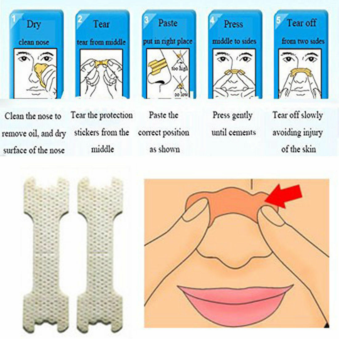 10-1000pcs Nasal Strips Breathe Better Anti Snoring Sleep Right Aid Stop Snore