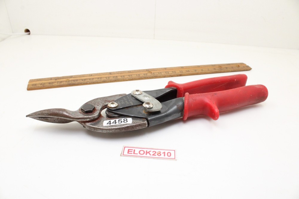 MAC Tools TS2 10" Red Rubber Handle Cuts Left  Straight Tin Snips USA