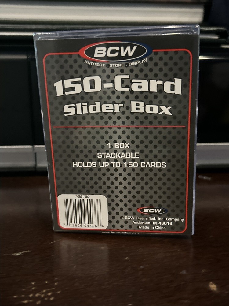 BCW 150 Card Size Slider Box Stackable Plastic Trading Card Storage Case