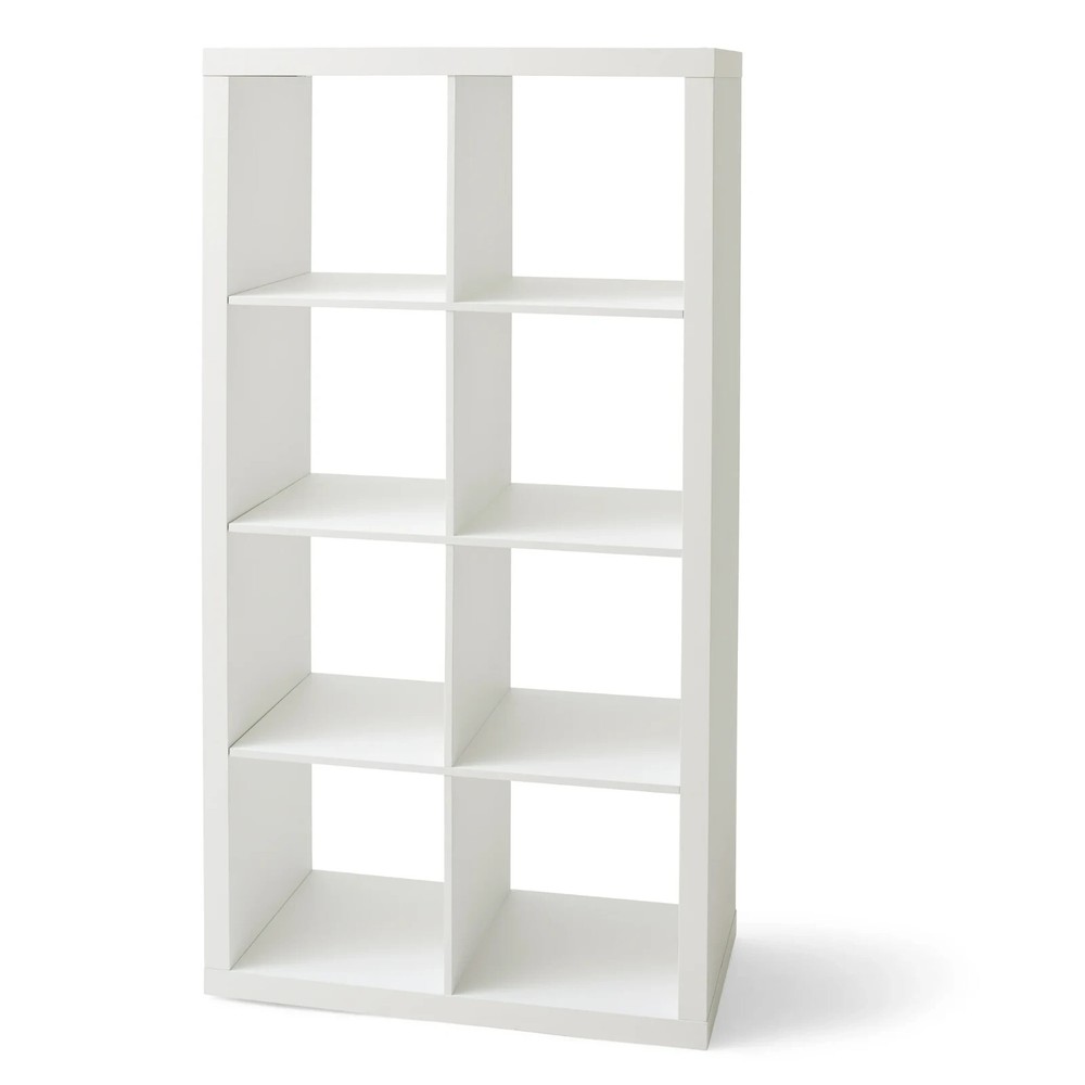 Large 8-Cube Open Storage Organizer Shelves Bookcase, Easy Assembly, White