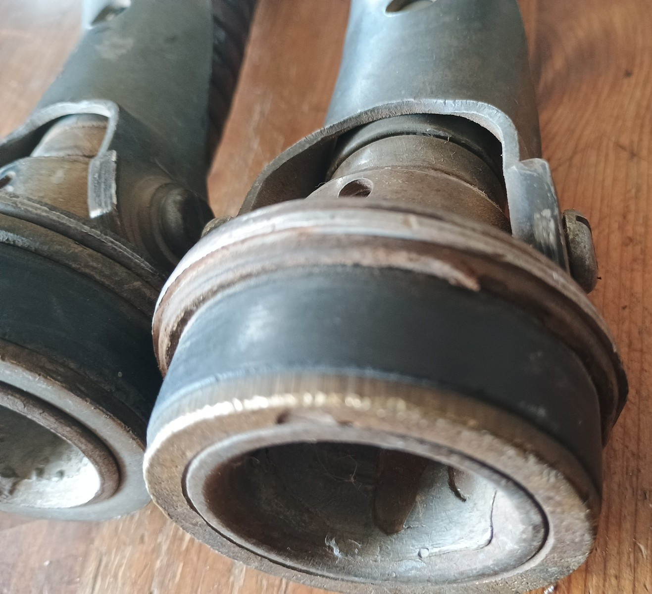 Lot of 2 Vintage Jerry Gas Can Flex Nozzle Spout w/ Screen Cap US Military Clamp