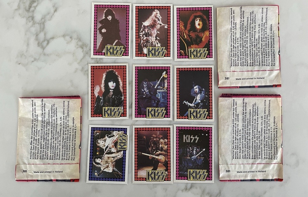 KISS HOLLAND MONTY CARDS 1980 3 packs 9 CARDS Gene Paul Ace Peter Aucoin Rare
