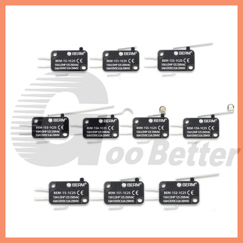 Microswitch SPDT Micro Switch Lever / Long Curved Roller Micro Switch 250V 15A