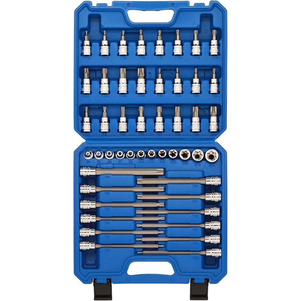 8PCS 3/8"Dr.Master Torx Bit Socket Set CR-V 5.9" Length Star Bit E4 -E20 T10-T60