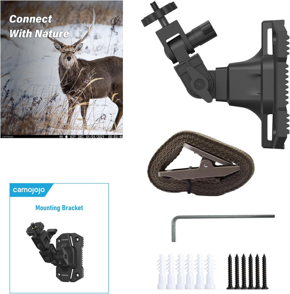 Trail Camera Mounting Bracket 1/4-20 Thread 360 Rotating