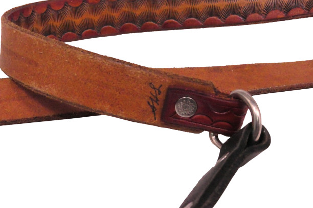 Tooled Leather Messenger Bag