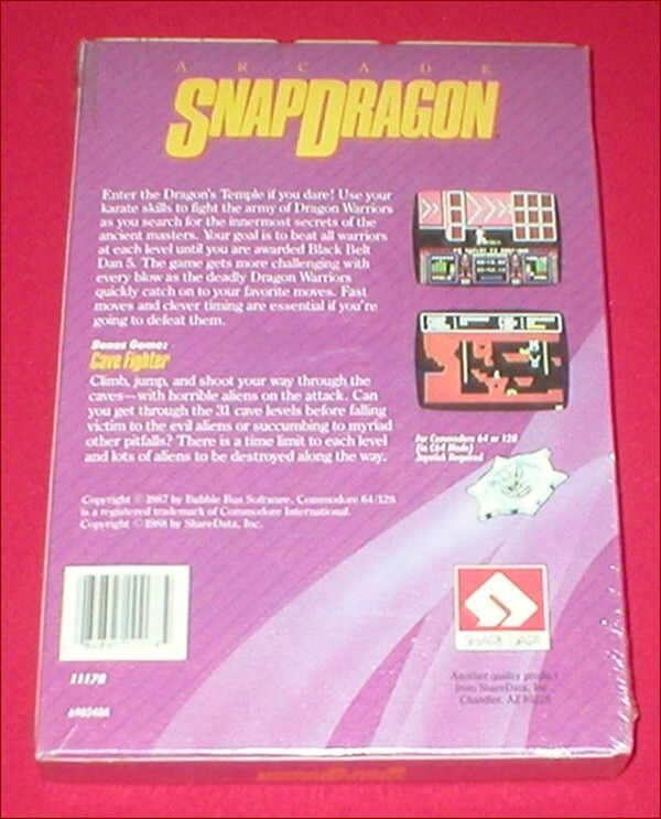 Arcade SnapDragon & Cave Fighter for Commodore 64 C64 128 Computer NEW SEALED