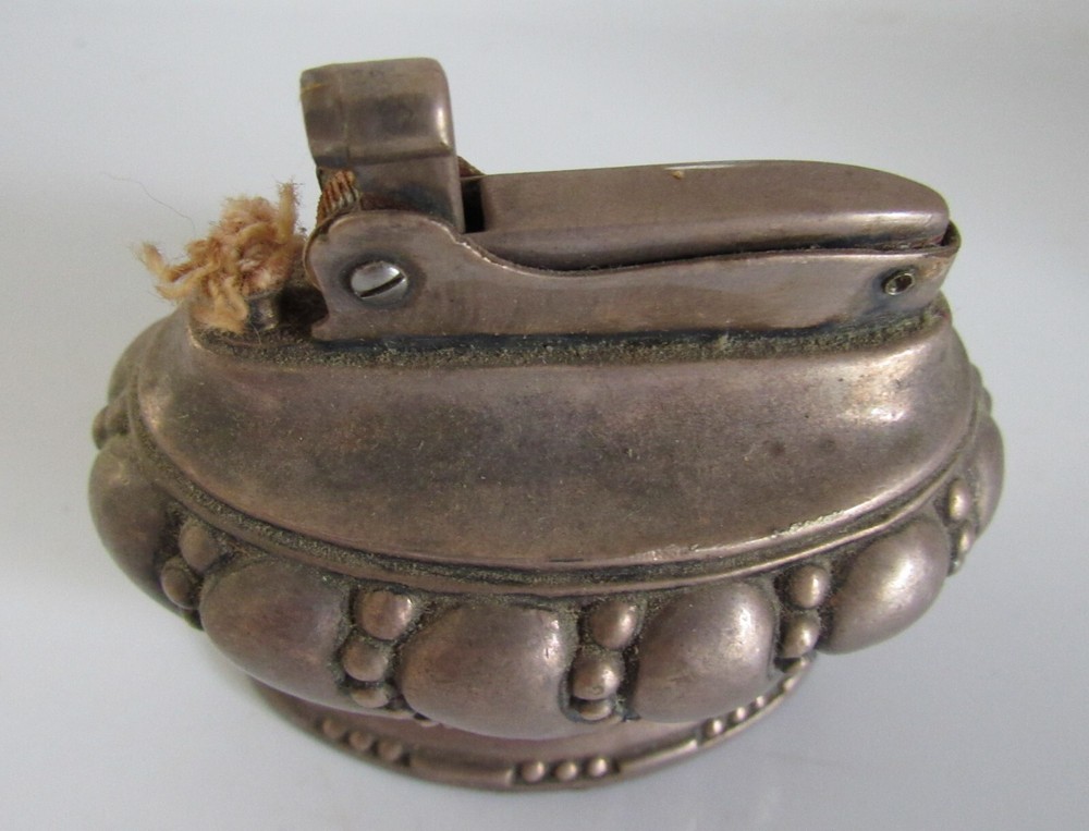 RONSON CROWN SILVER PLATED TABLE LIGHTER VINTAGE NEVER USED