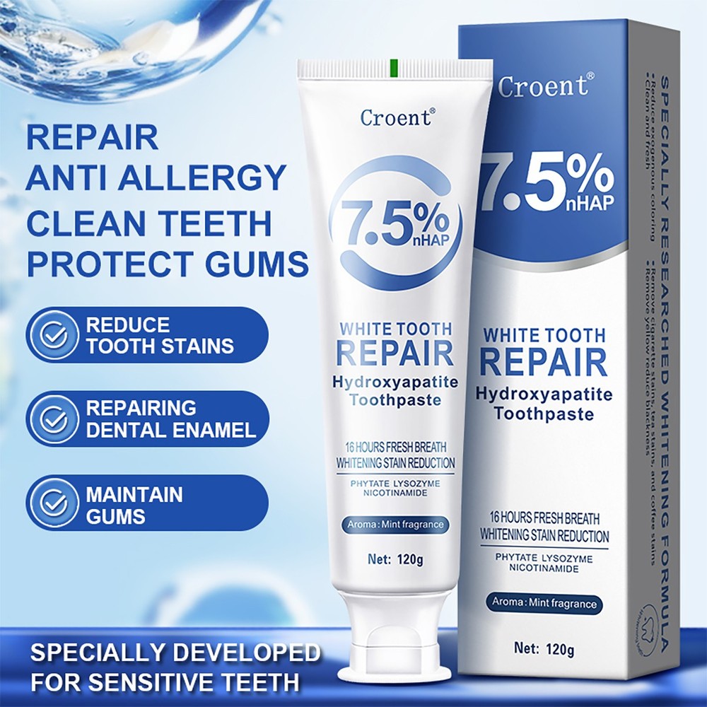 7.5% Hydroxyapatite Toothpaste Remove Yellow Tooth Stains For Sensitive Teeth
