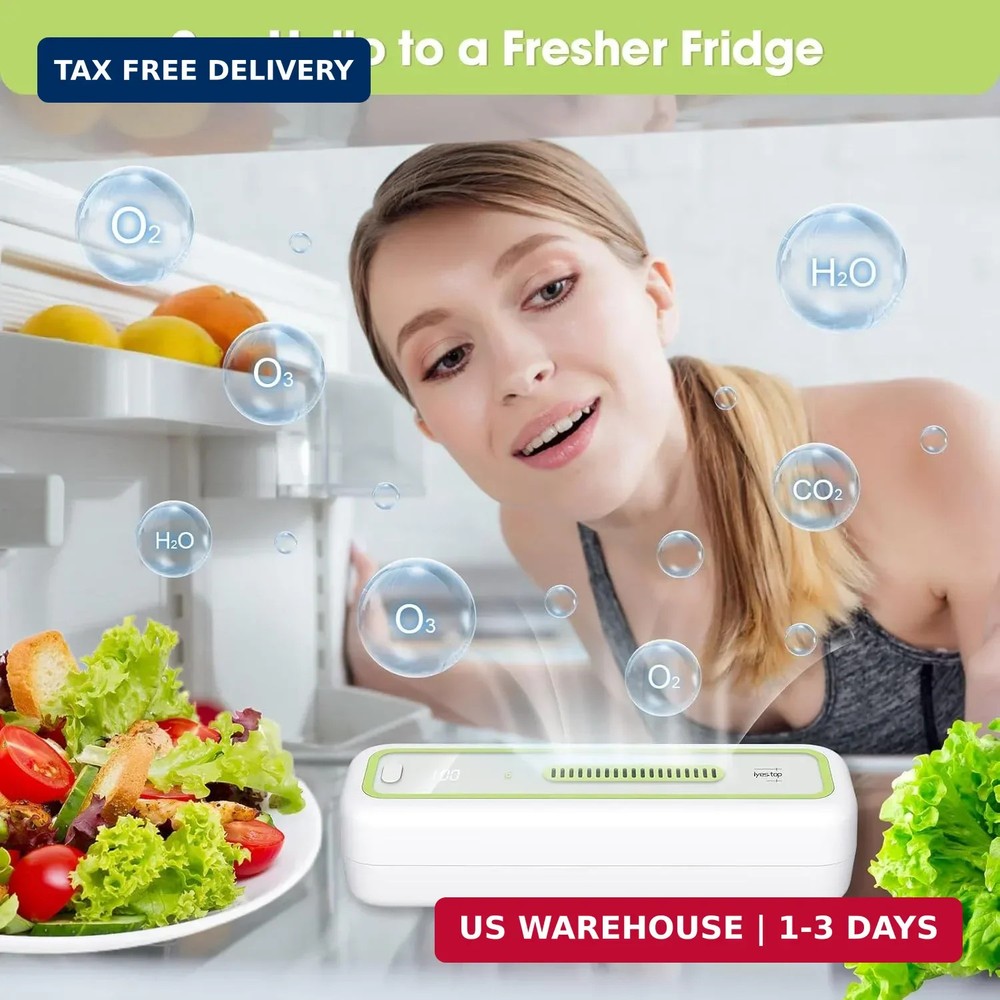 Mini USB Fridge Deodorizer with LED Display - Rechargeable and Reusable Odor Eli