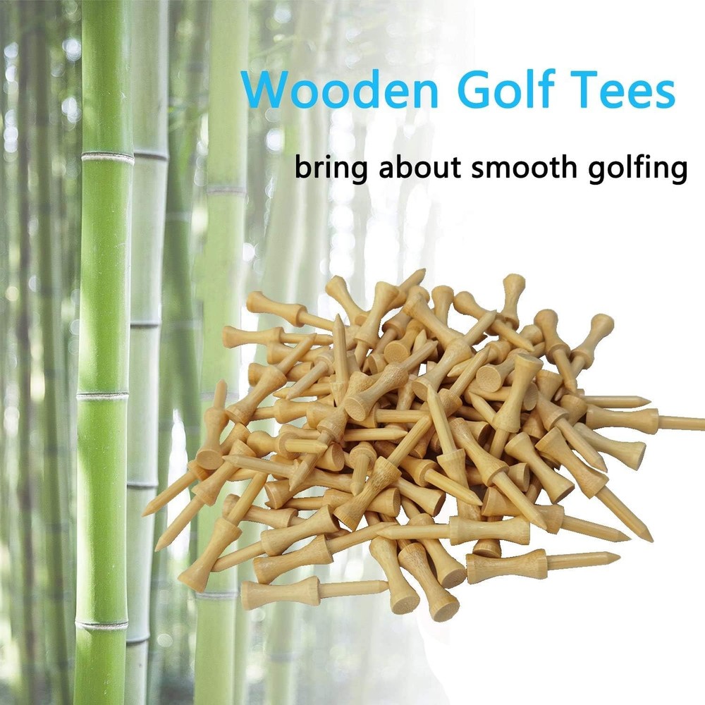 100 Count Step Down Wooden Golf Castle Tees for Consistent Tee Height
