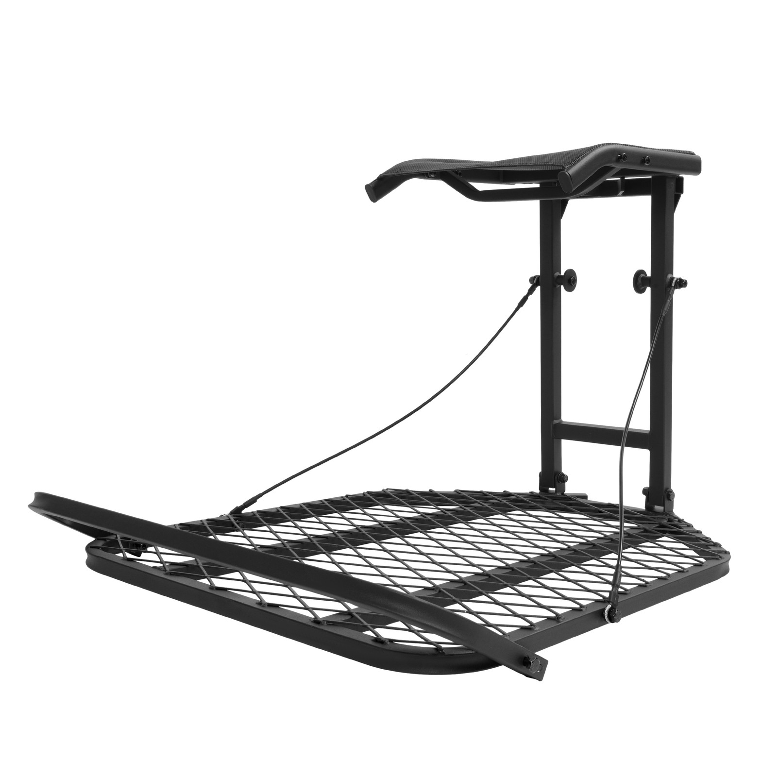 Lightweight Steel Hang-On Tree Stand Platform 26x32" W/ Flip-Back Seat 300LBS