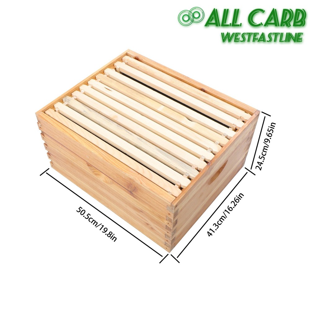 4 Layer 10 Frame Bee Hive Beeswax Coated Includes Beehive Frames and Foundations