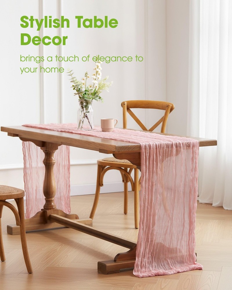 Transform Your Table Into Spring Elegance - 2 Pack Cheesecloth Runners