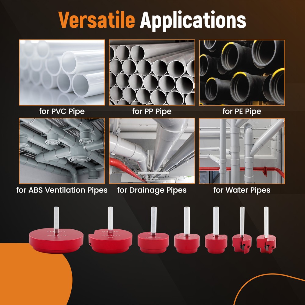 7PCS PVC Pipe Reamer Kit Fitting Socket Saver SCH Plumbing Tools fit 1/2" Drills