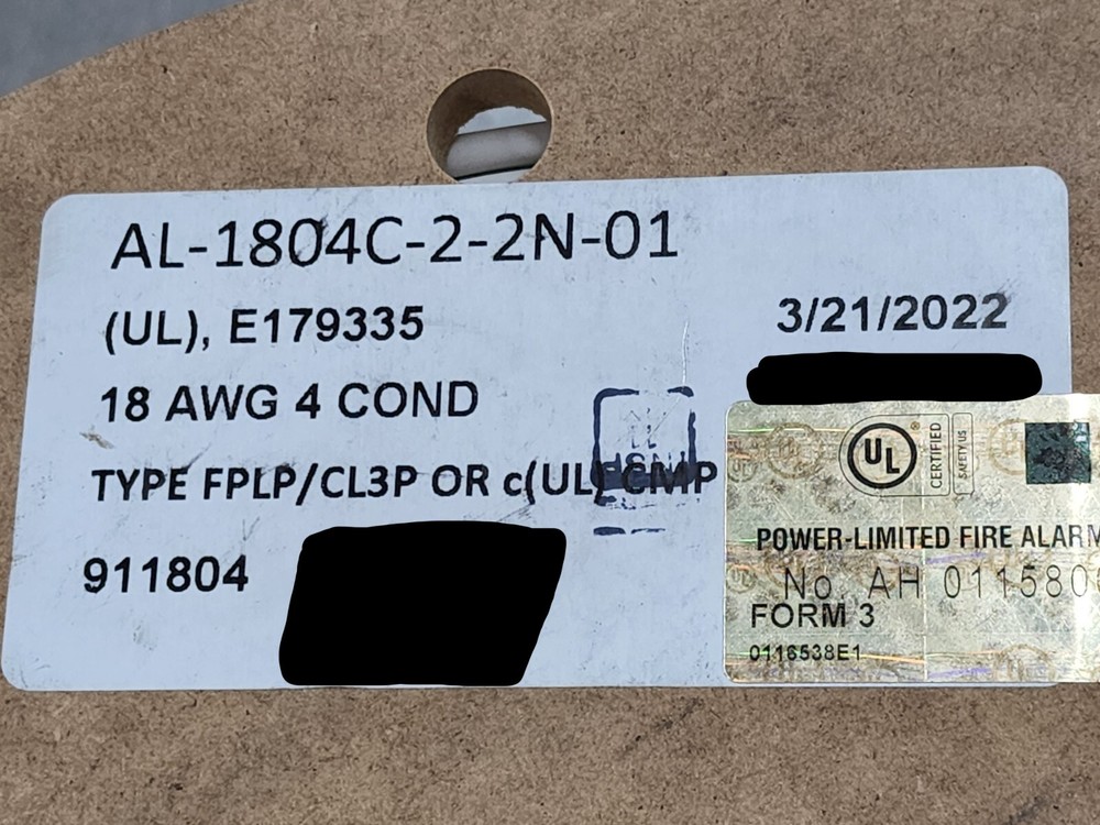 Advanced Digital 911804 18/4C Stranded Plenum Security/Alarm Cable CMP /100ft